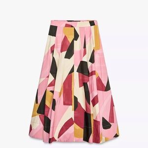 Zara A-Line Skirt - Pink, Black, Gold